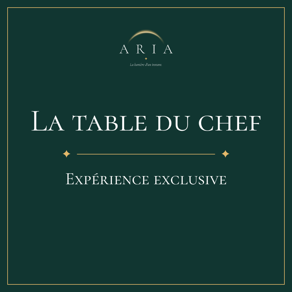 Carte cadeau La Table du Chef ARIA, dîner face aux cuisines ouvertes avec Gabriel, restaurant ARIA Paris